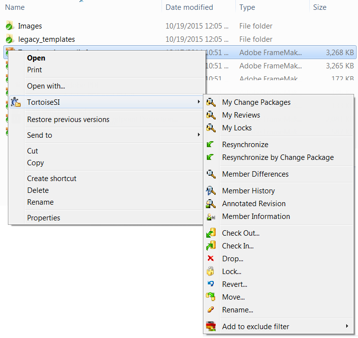 TortoiseSI Context Menu